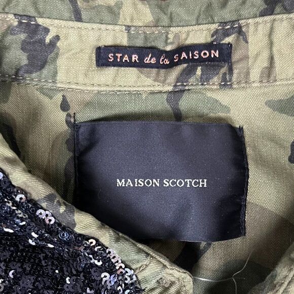 SCOTCH & SODA Maison Scotch Camo Jungle Military Shirt Jacket Women's Sz Medium - Picture 3 of 8